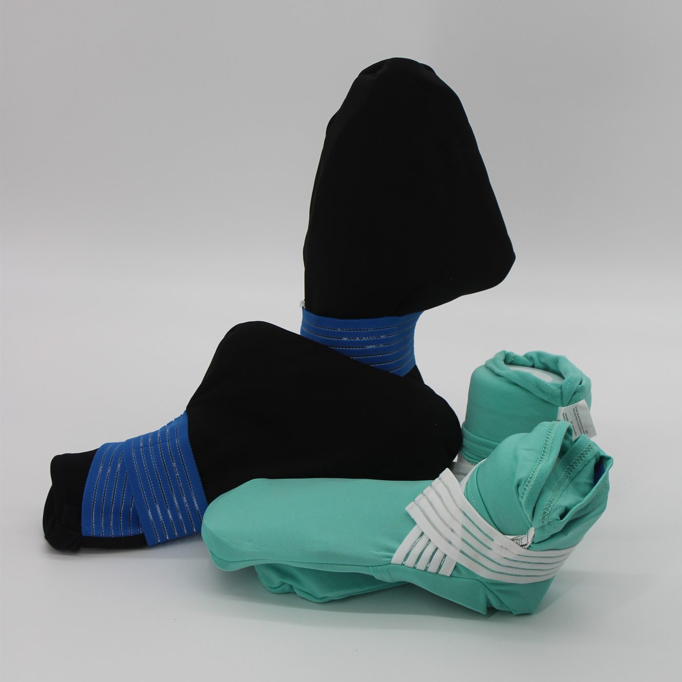 Cold gloves and socks with their elastic wraps